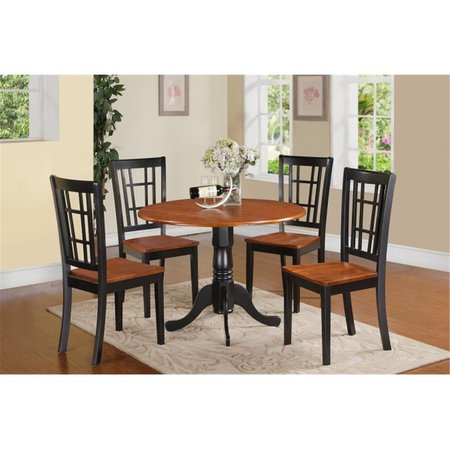 EAST WEST FURNITURE 3 Piece Small Kitchen Table Set-Kitchen Table and 2 Dinette Chairs DLNI3-BCH-W